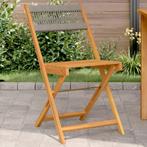 vidaXL Bistrostoelen 2 st massief acaciahout en touw grijs, Tuin en Terras, Tuinstoelen, Verzenden, Nieuw, Hout