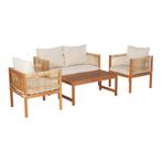Tuinset Cannole 4-delig houtkleurig en beige casa.pro, Tuin en Terras, Tuinsets en Loungesets, Verzenden, Nieuw