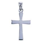 Zilveren Kruis ketting hanger - glad, Sieraden, Tassen en Uiterlijk, Kettinghangers, Verzenden, Nieuw