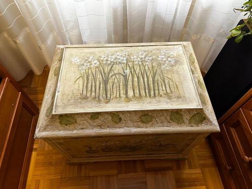 Opbergkoffer - Polychroom hout - Vintage kist, Antiek en Kunst, Kunst | Designobjecten