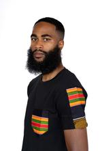 T-shirt met Afrikaanse print details -Pan Africa kente borst, Kleding | Heren, T-shirts, Nieuw, Ophalen of Verzenden