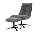 Fauteuil Marcus met voetenbank | Eleonora| Antraciet +, Huis en Inrichting, Fauteuils, Ophalen of Verzenden, Nieuw