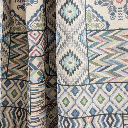 Patchwork geometrisch en etnisch stoffen - zwaar - Gobelin -, Antiek en Kunst, Antiek | Kleden en Textiel