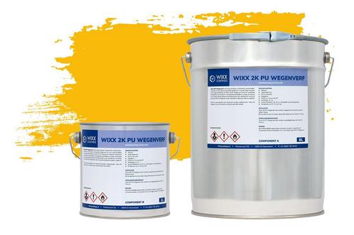 Wixx 2K PU Wegenverf Lijnenverf RAL 1023 | Verkeersgeel 10L, Doe-het-zelf en Verbouw, Verf, Beits en Lak, Verf, Nieuw, 5 tot 10 liter
