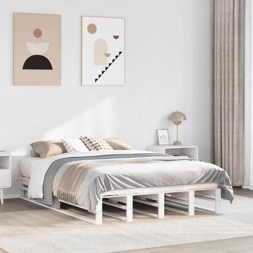 vidaXL Bedframe zonder matras massief grenenhout wit 140x190, Huis en Inrichting, Slaapkamer | Bedden, 140 cm, 190 cm of minder