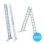 Eurostairs Reform ladder dubbel recht 2x10 sporten, Doe-het-zelf en Verbouw, Ladders en Trappen, Ophalen of Verzenden, Nieuw