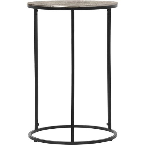 Bijzettafel - Trion Pado Hoog - Rond - 41cm - Zwart/Zilver -, Huis en Inrichting, Tafels | Eettafels, Nieuw, Overige materialen