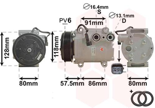 AIRCO COMPRESSOR VOOR FORD FIESTA 2008-2012 1514842, Auto-onderdelen, Airco en Verwarming, Nieuw, Ophalen of Verzenden