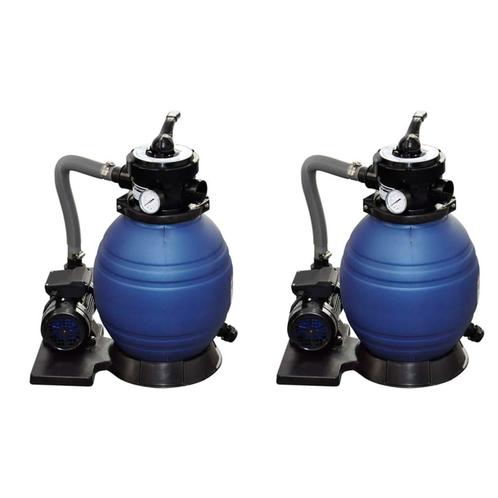vidaXL Zandfilterpompen 2 st 400 W 11000 L/u, Tuin en Terras, Zwembad-toebehoren, Nieuw, Verzenden