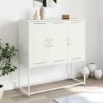 vidaXL buffetkast 100,5x39x107 cm staal wit, Huis en Inrichting, Kasten | Buffetkasten, 100 tot 150 cm, Verzenden, 100 tot 150 cm