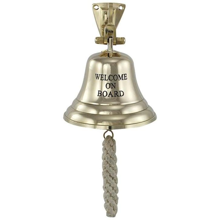 Scheepsbel Welcome On Board Messing 10cm, Watersport en Boten, Accessoires en Onderhoud, Ophalen of Verzenden