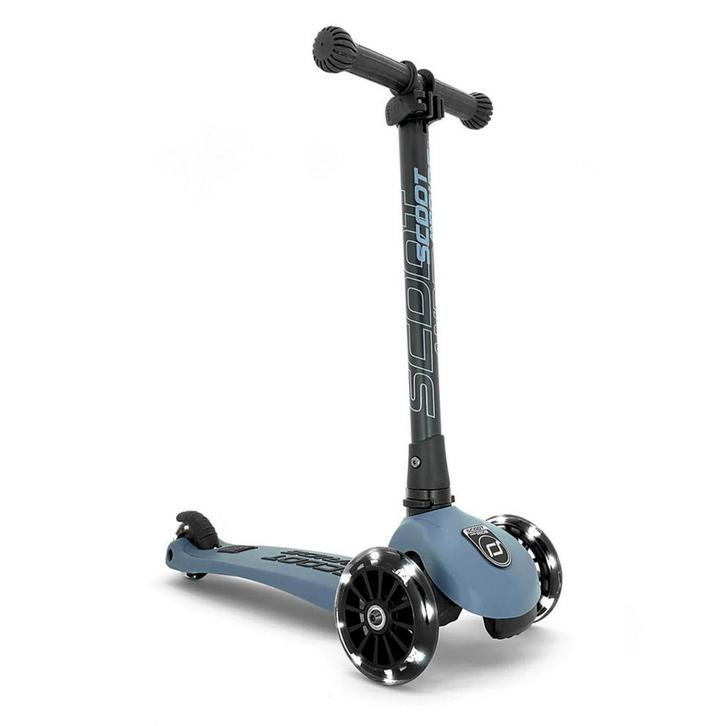 Kinderstep met LED Highwaykick 3 in Steel– veilige, stoer., Kinderen en Baby's, Speelgoed | Buiten | Voertuigen en Loopfietsen