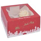 Cupcake Doosje 4 Kerst (incl. tray met venster) 25st., Verzenden, Nieuw