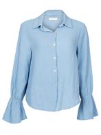 Blouse Wrinkled Blauw, damestop met lange mouwen, Kleding | Dames, Tops, Verzenden, Nieuw