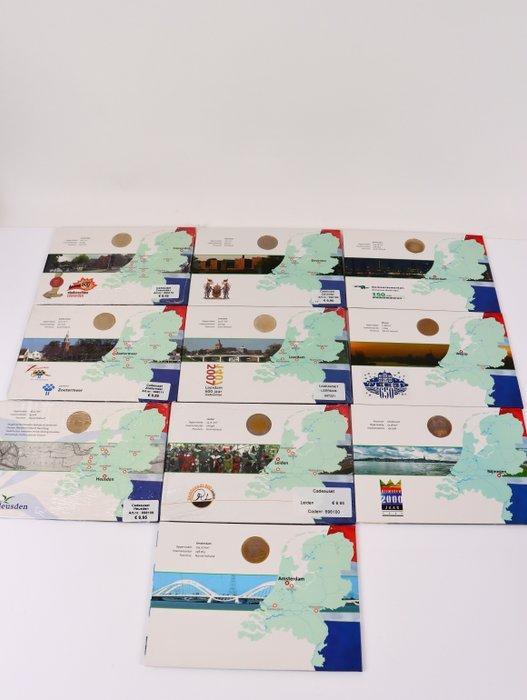 Nederland. 10x cadeauset munt & postzegel diverse, Postzegels en Munten, Munten | Nederland