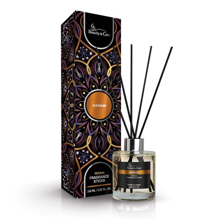 Beauty & Care Hamam geurstokjes 150 ml.  new, Huis en Inrichting, Badkamer | Badtextiel en Accessoires, Overige typen, Zwart, Nieuw