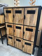 Lockerkast mangohout, 9 deuren (nieuw, outlet), Nieuw, Met plank(en), Overige houtsoorten