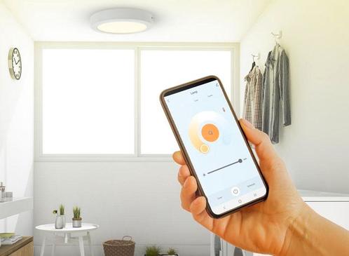 Qnect Slimme Plafondlamp - Wit - Ø17cm - Plafonnière - 12W, Huis en Inrichting, Lampen | Losse lampen, Nieuw, Verzenden