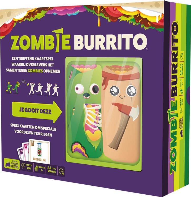 Zombie Burrito | Exploding Kittens - Kaartspellen, Hobby en Vrije tijd, Gezelschapsspellen | Kaartspellen, Nieuw, Verzenden