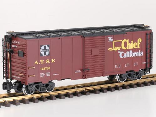 LGB 45913 Santa Fe-Boxcar Super Chief, Metallrader, Klauw..., Hobby en Vrije tijd, Modeltreinen | Overige schalen, Overige typen