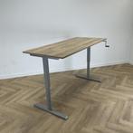 zit-sta slingerbureau, 180x80 cm, natuur-eiken - grijs, Ophalen of Verzenden, Gebruikt, Bureau