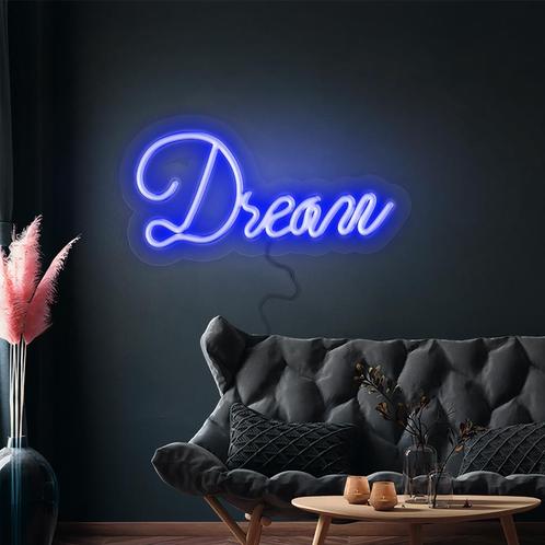 GGM Gastro | LED lichtbord - Dream - Blauw 420x180mm |, Huis en Inrichting, Keuken | Servies, Effen, Nieuw, Overige materialen
