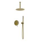 Inbouw regendouche met plafond arm 25cm douchekop mat goud, Verzenden, Nieuw