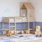 vidaXL Halfhoogslaper met ladder en bedhuis grenenhout, Huis en Inrichting, 90 cm, Eenpersoons, Bruin, Verzenden