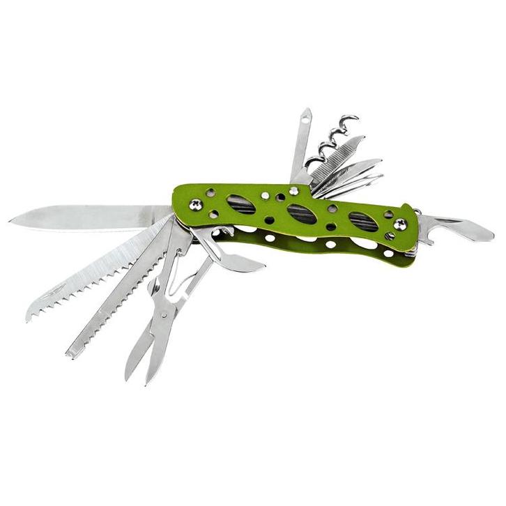 Zakmes Groen Roestvrij Staal - 11 Functies - Inclusief Foedr, Caravans en Kamperen, Kampeergereedschap, Nieuw, Ophalen of Verzenden