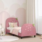 vidaXL Bedframe voor kinderen met hoofdbord Roze 80 x 160 cm, Verzenden, Nieuw, Stof