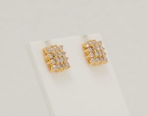 Oorstekers - 14 karaat Geel goud - 1.28ct. tw. Diamant, Sieraden, Tassen en Uiterlijk, Antieke sieraden