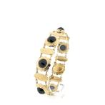 Vintage/antiek gouden bootjes armband met granaat | 20 cm, Sieraden, Tassen en Uiterlijk, Gebruikt, Overige kleuren, Ophalen of Verzenden
