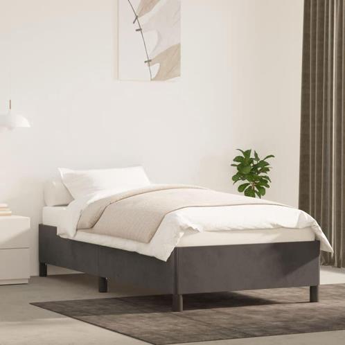 Donkergrijs Fluwelen Bedframe 90x190 - Retourdeal - Slaap..., Huis en Inrichting, Slaapkamer | Bedden, 90 cm, 190 cm of minder