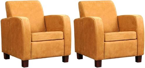 Cognac leren landelijke fauteuils - poot hout zwart - Kenia, Huis en Inrichting, Fauteuils, 50 tot 75 cm, 75 tot 100 cm, Nieuw