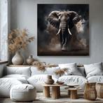 469 - Schilderij olifant, stof, zand, rook, Verzenden, Nieuw, Schilderij, 50 tot 75 cm