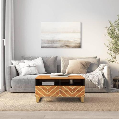 vidaXL Salontafel 80x54x40 cm massief mangohout bruin en, Huis en Inrichting, Tafels | Salontafels, 50 tot 100 cm, Nieuw, Overige houtsoorten