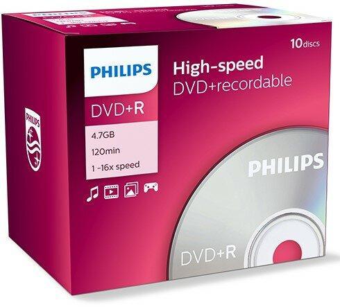 Philips DVD+R 4.7 GB 10 stuks in jewel case, Computers en Software, Beschrijfbare discs, Nieuw, Verzenden