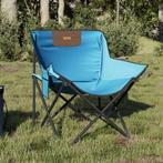 vidaXL Campingstoelen 2 st met vakje inklapbaar felblauw, Verzenden, Nieuw, Metaal