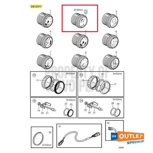 Bieden: Volvo Penta drive trim indicator display, Watersport en Boten, Navigatiemiddelen en Scheepselektronica, Kabel of Apparatuur