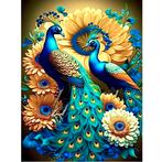 Diamond Painting Set - Pauwen & Bloemen - incl. Pen & Wax -, Hobby en Vrije tijd, Knutselen, Ophalen of Verzenden, Nieuw