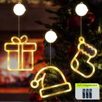 Kerstverlichting Raam Kerstsok + Kerstmuts + Kerstcadeau -, Diversen, Kerst, Verzenden, Nieuw