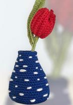 Haakpakket byClaire Delfts blauw vaasje met geribbelde tulp, Ophalen of Verzenden, Nieuw, Breien of Haken, Wol of Garen
