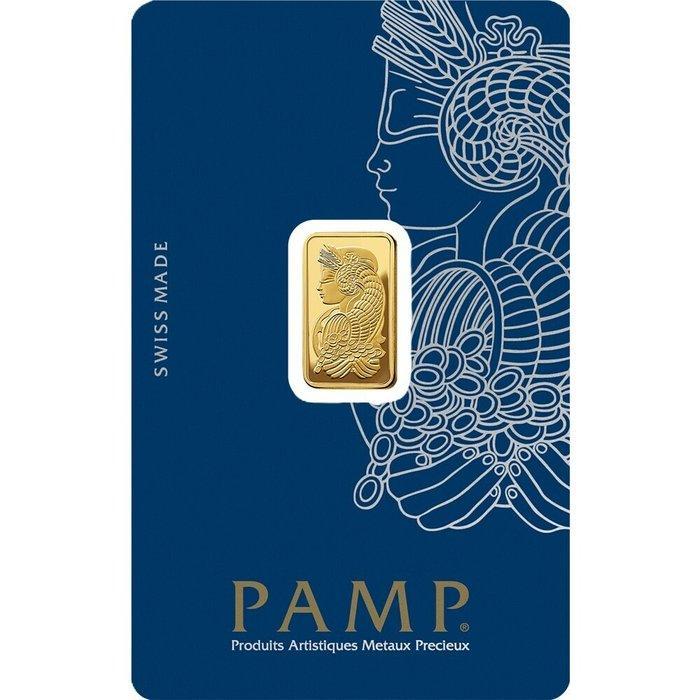2,5 gram - Goud .999 - PAMP - Verzegeld en met certificaat, Postzegels en Munten, Edelmetalen en Baren