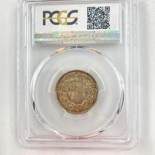 Zwitserland. Silver 1 Franc (Helvetia Series) - PCGS, Postzegels en Munten, Munten | Europa | Niet-Euromunten