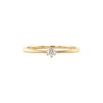Gouden solitair ring met diamant 14 krt* nieuw, Sieraden, Tassen en Uiterlijk, Ringen, Goud, 17 tot 18, Dame, Wit