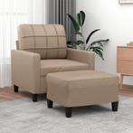 vidaXL Fauteuil met voetenbank 60 cm kunstleer, Eenpersoons, Verzenden, Nieuw, Leer
