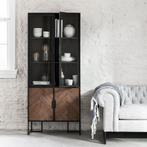 *WOONWINKEL* DTP Home Criss Cross Zwarte Vitrinekast Visgraa, Huis en Inrichting, Kasten | Wandmeubels, Verzenden, Nieuw