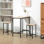 TRUUSK 3-delige Eetgroep Eettafel Set Voor Balkon & Tuin, St, Huis en Inrichting, Tafels | Eettafels, Verzenden, Nieuw