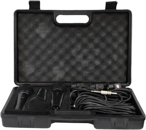 3 microfoon set xlr in koffer met kabels en mic houders, Muziek en Instrumenten, Instrumenten | Toebehoren, Verzenden