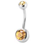 Fako Bijoux® - Navelpiercing - Kristal - Okergeel, Verzenden, Nieuw